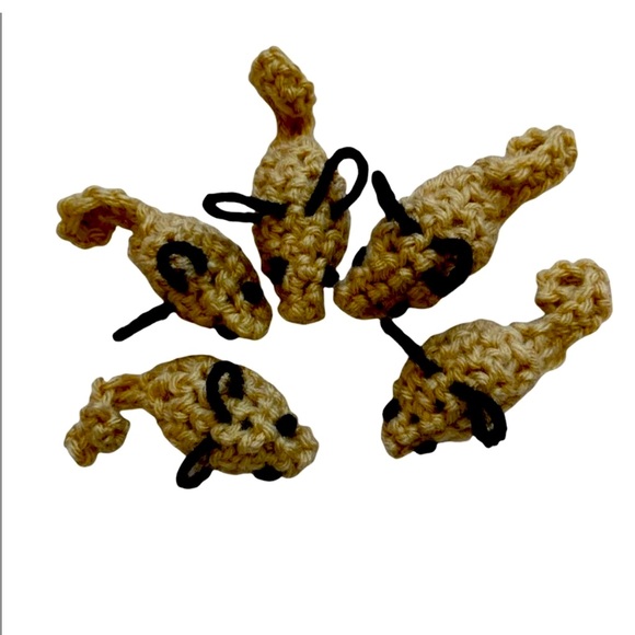 HAND CRAFTED Crochet Potent Organic Catnip Mice Interactive Cat Toys 10 Toys - Picture 7 of 7